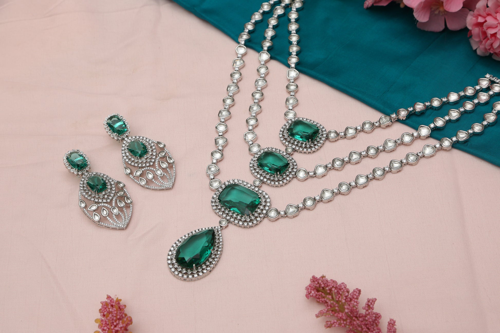 Beautiful Layered Designer Necklace set - Chaandi Rivaaz