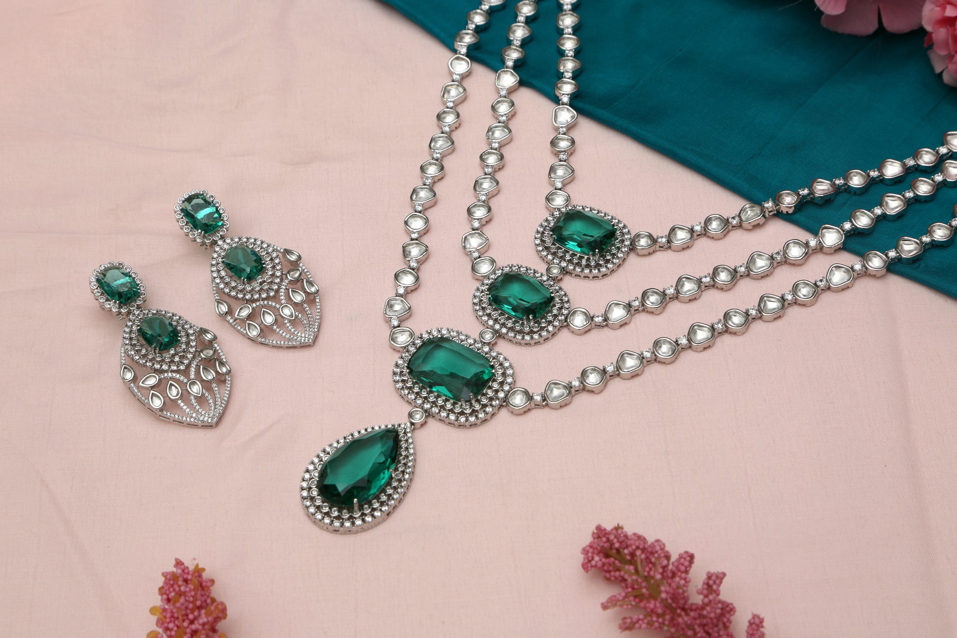 Beautiful Layered Designer Necklace set - Chaandi Rivaaz