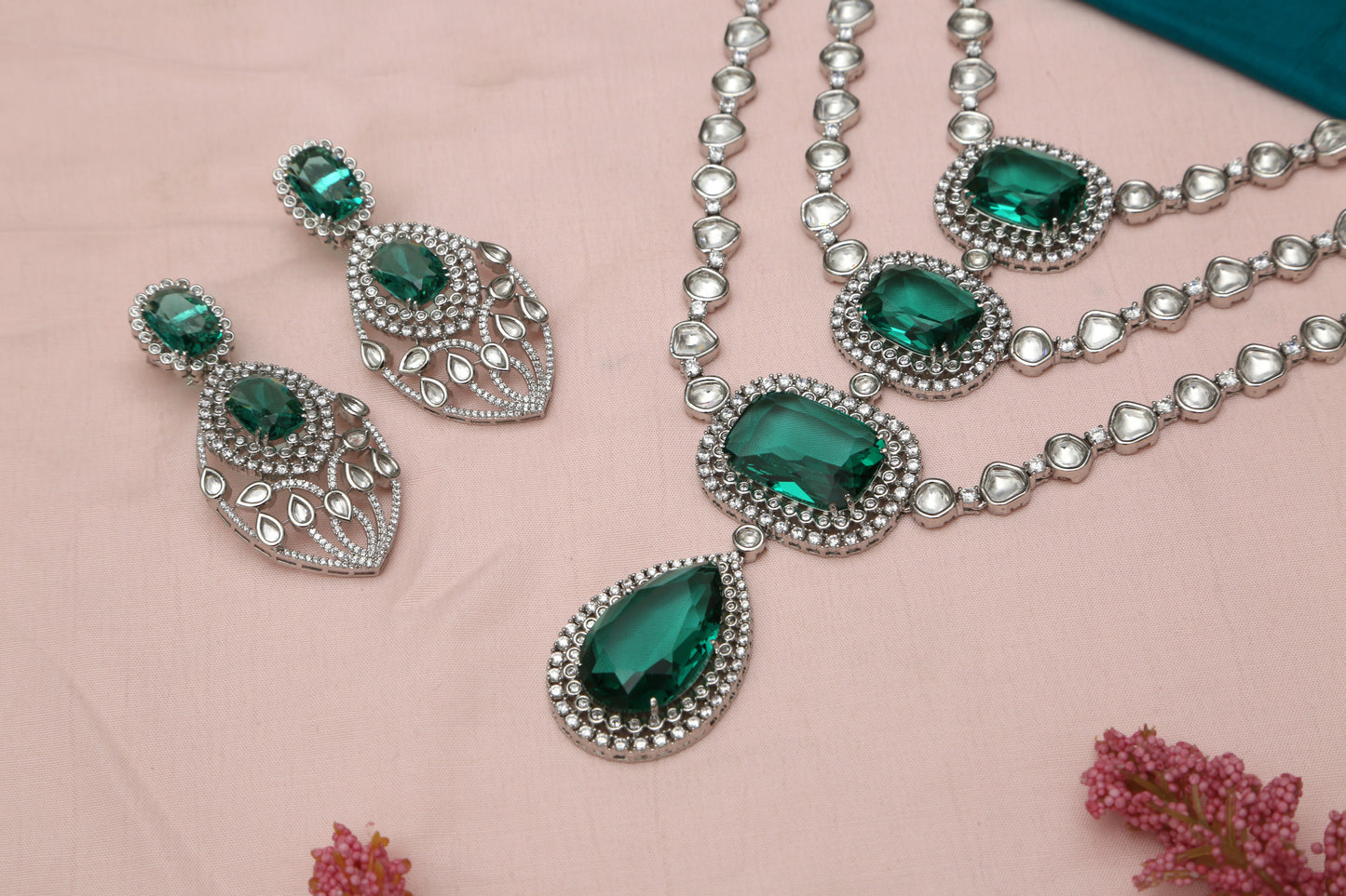 Beautiful Layered Designer Necklace set - Chaandi Rivaaz