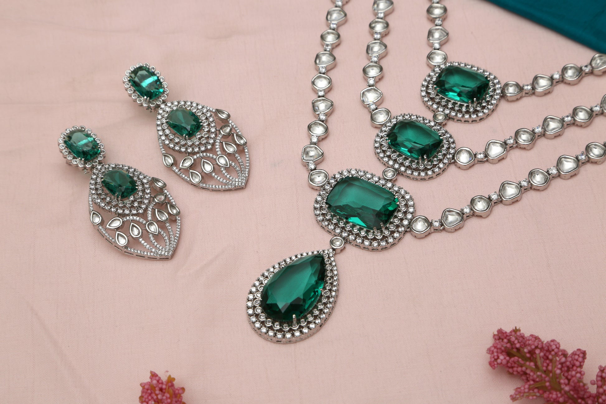 Beautiful Layered Designer Necklace set - Chaandi Rivaaz