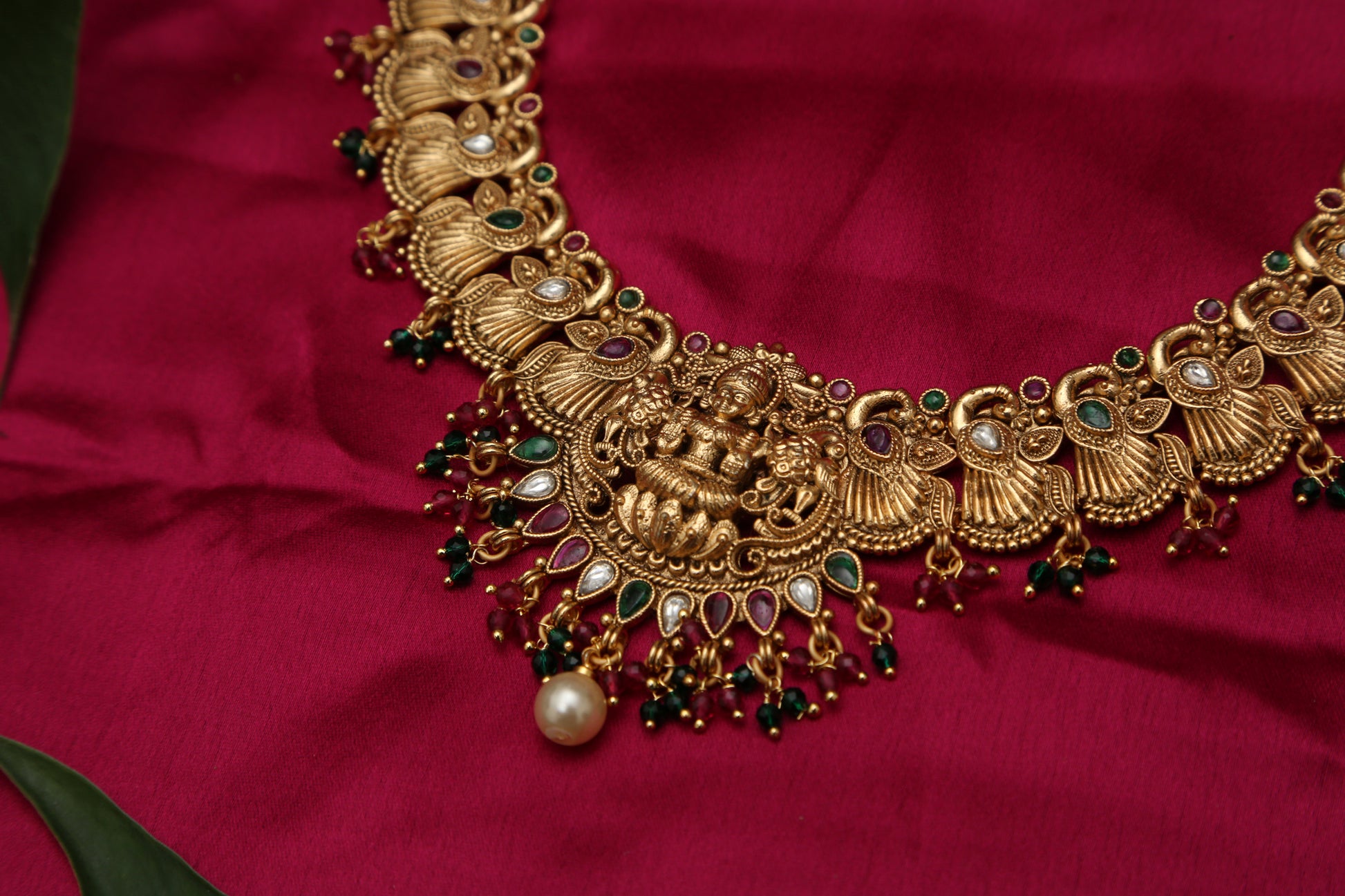 Beautiful Mahalakshmi Designer Necklace Set - Chaandi Rivaaz