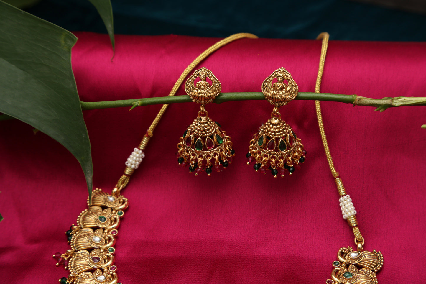 Beautiful Mahalakshmi Designer Necklace Set - Chaandi Rivaaz