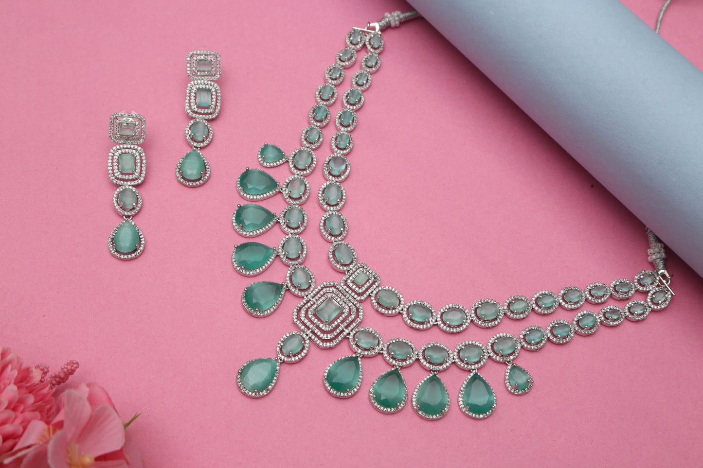 Meghna's Double Layered Designer Necklace set - Chaandi Rivaaz