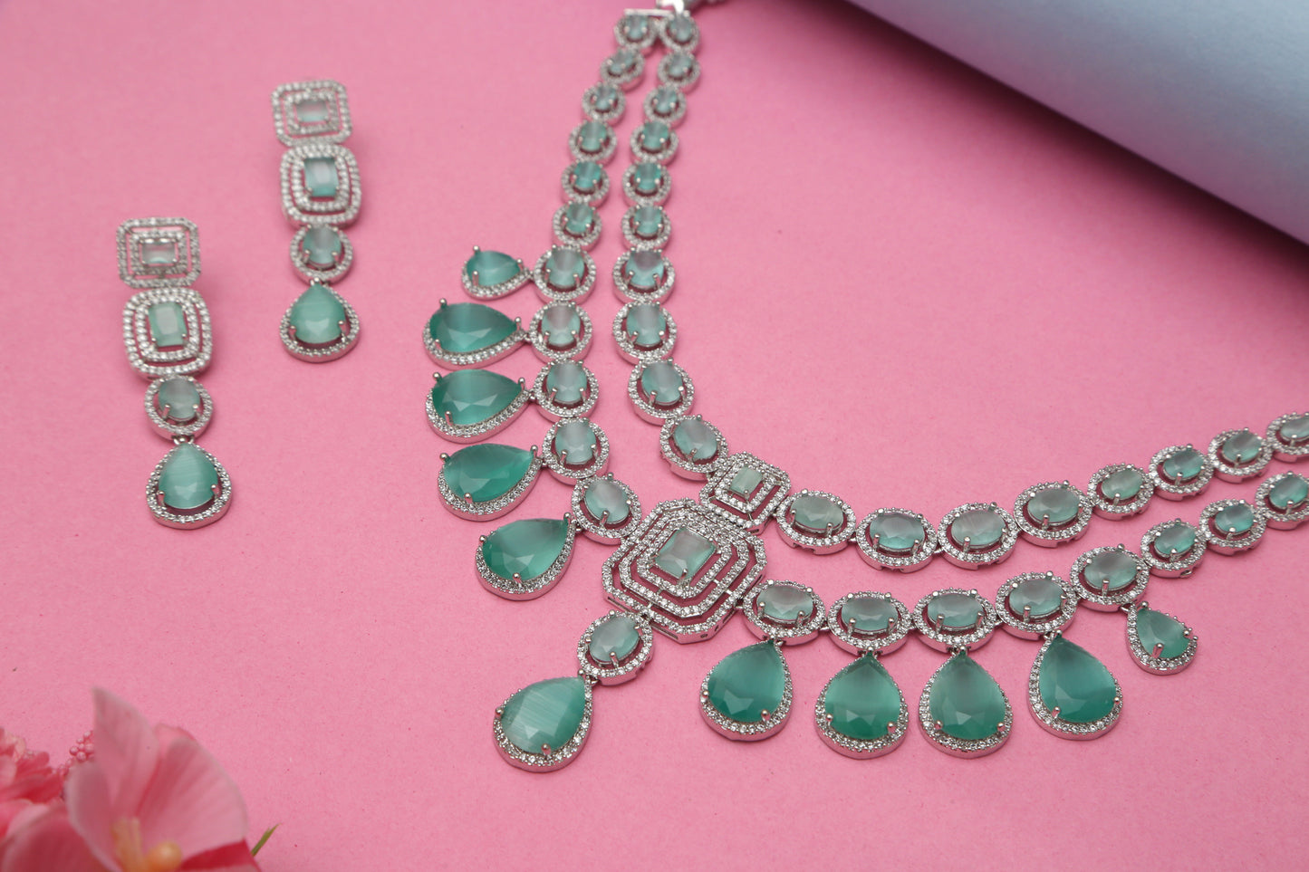 Meghna's Double Layered Designer Necklace set - Chaandi Rivaaz