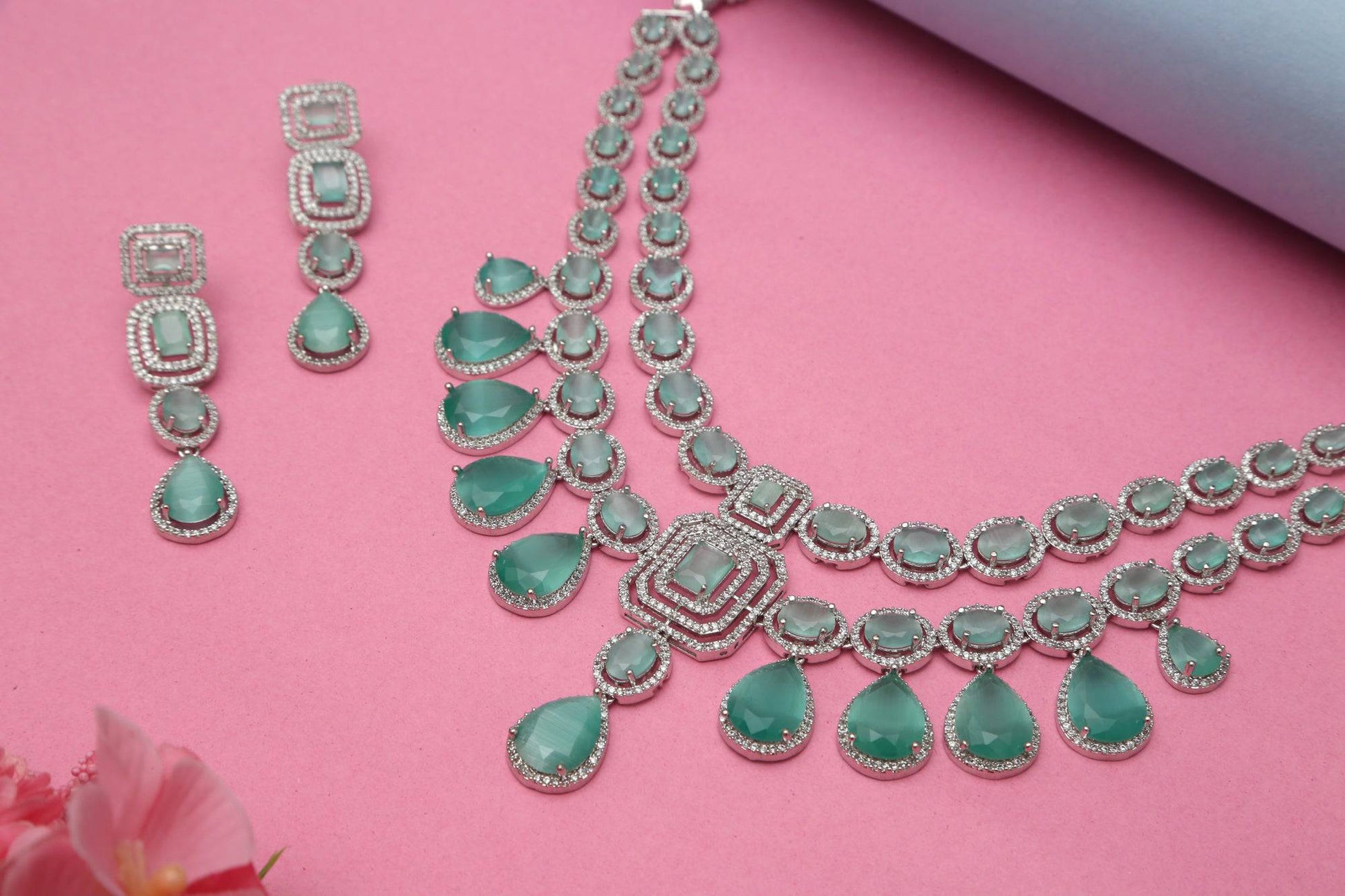 Meghna's Double Layered Designer Necklace set - Chaandi Rivaaz