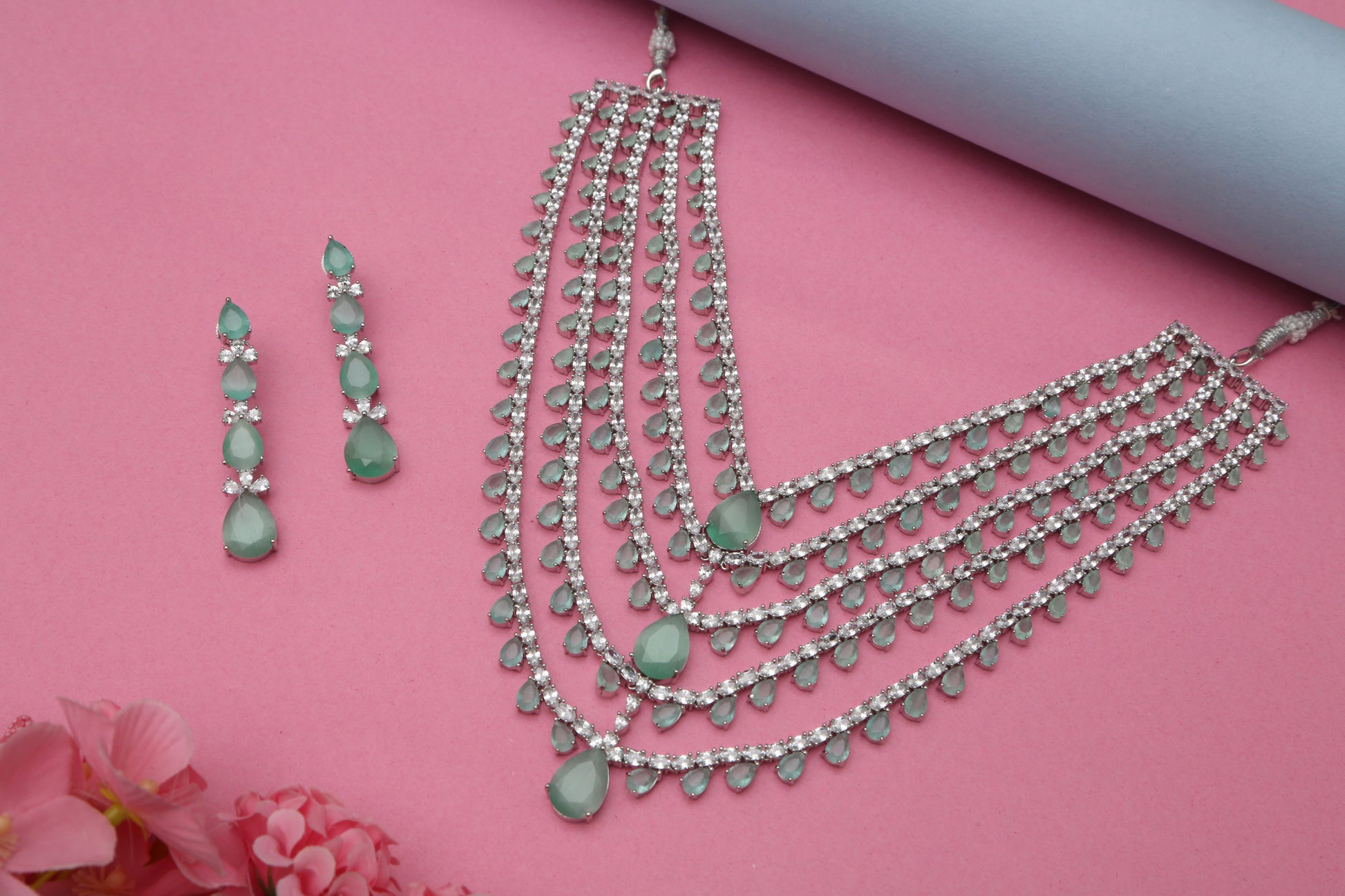 Beautiful Five Layered Designer Necklace set - Chaandi Rivaaz