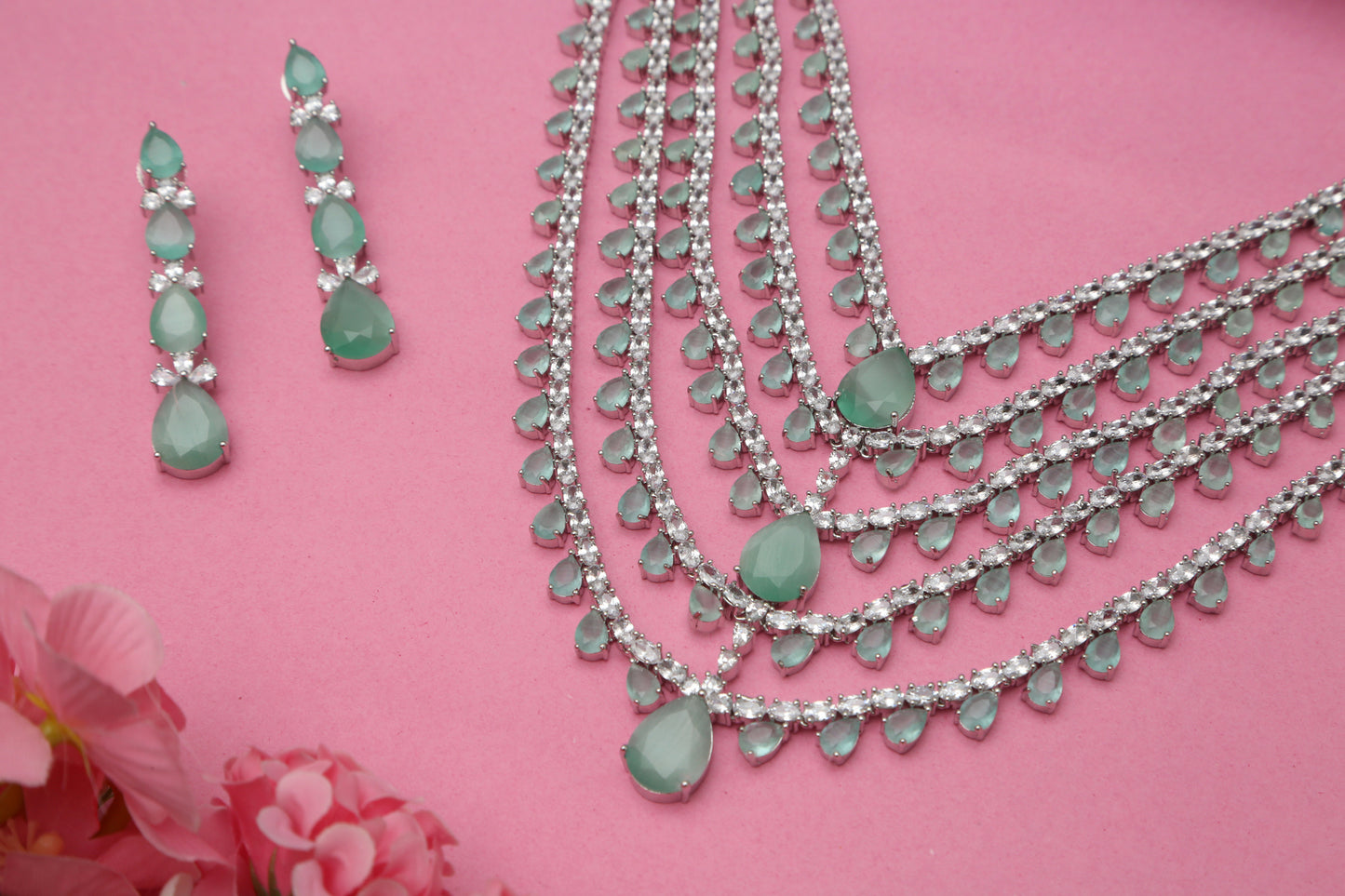 Beautiful Five Layered Designer Necklace set - Chaandi Rivaaz