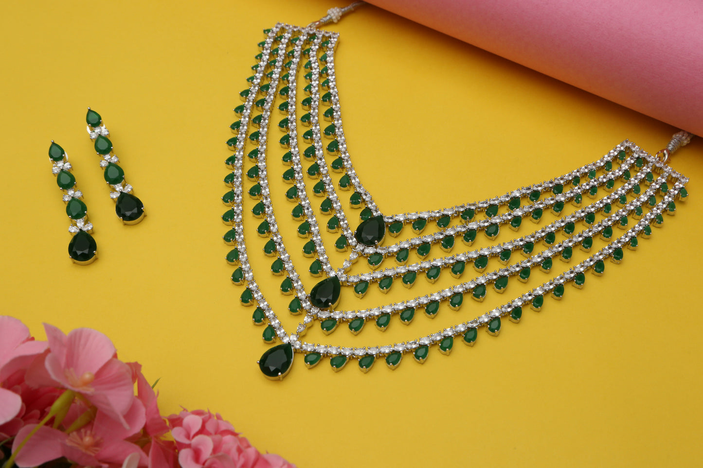 Beautiful Five Layered Designer Necklace set - Chaandi Rivaaz