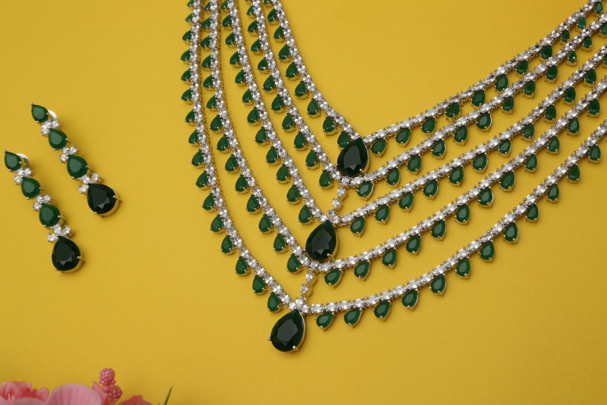 Beautiful Five Layered Designer Necklace set - Chaandi Rivaaz