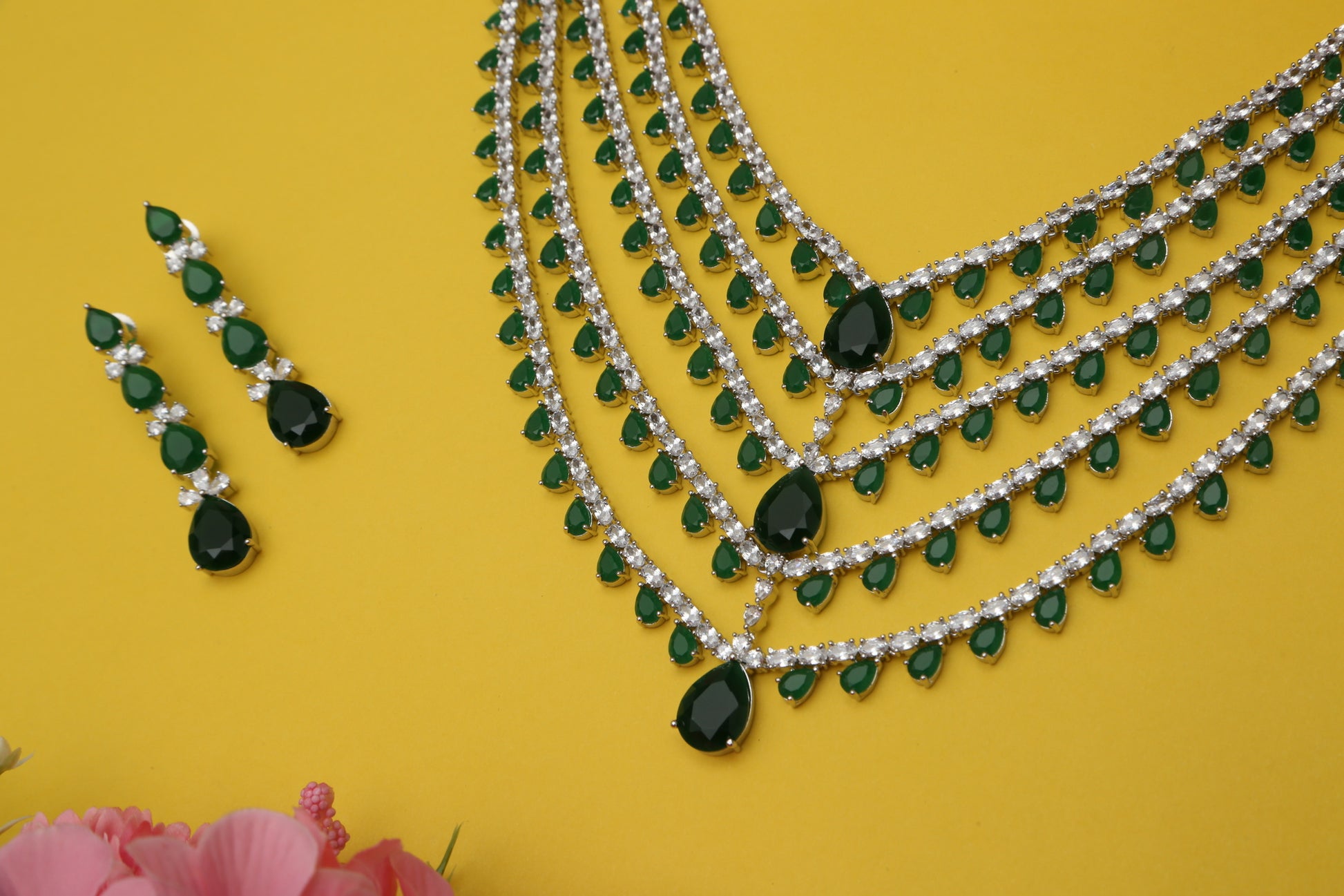 Beautiful Five Layered Designer Necklace set - Chaandi Rivaaz