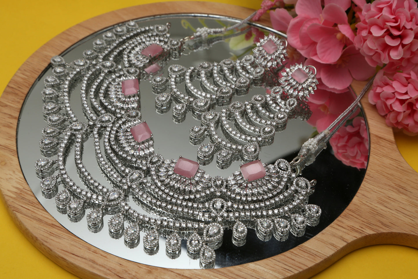 Dia CZ Layered Designer Necklace set - Chaandi Rivaaz