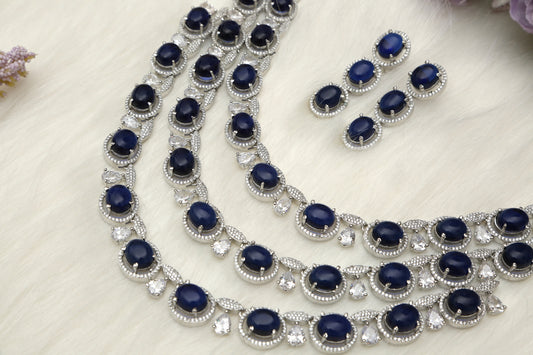 Beautiful Triple Layered Designer Necklace set - Chaandi Rivaaz
