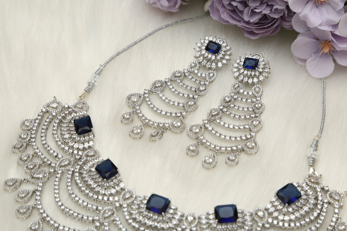 Dia CZ Layered Designer Necklace set - Chaandi Rivaaz