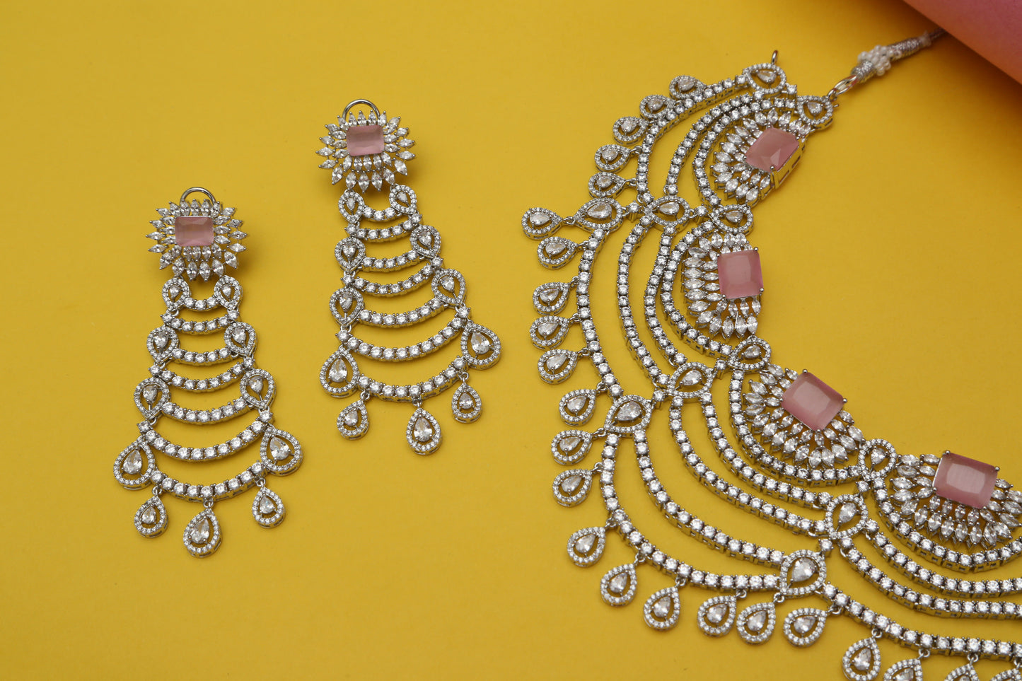 Dia CZ Layered Designer Necklace set - Chaandi Rivaaz