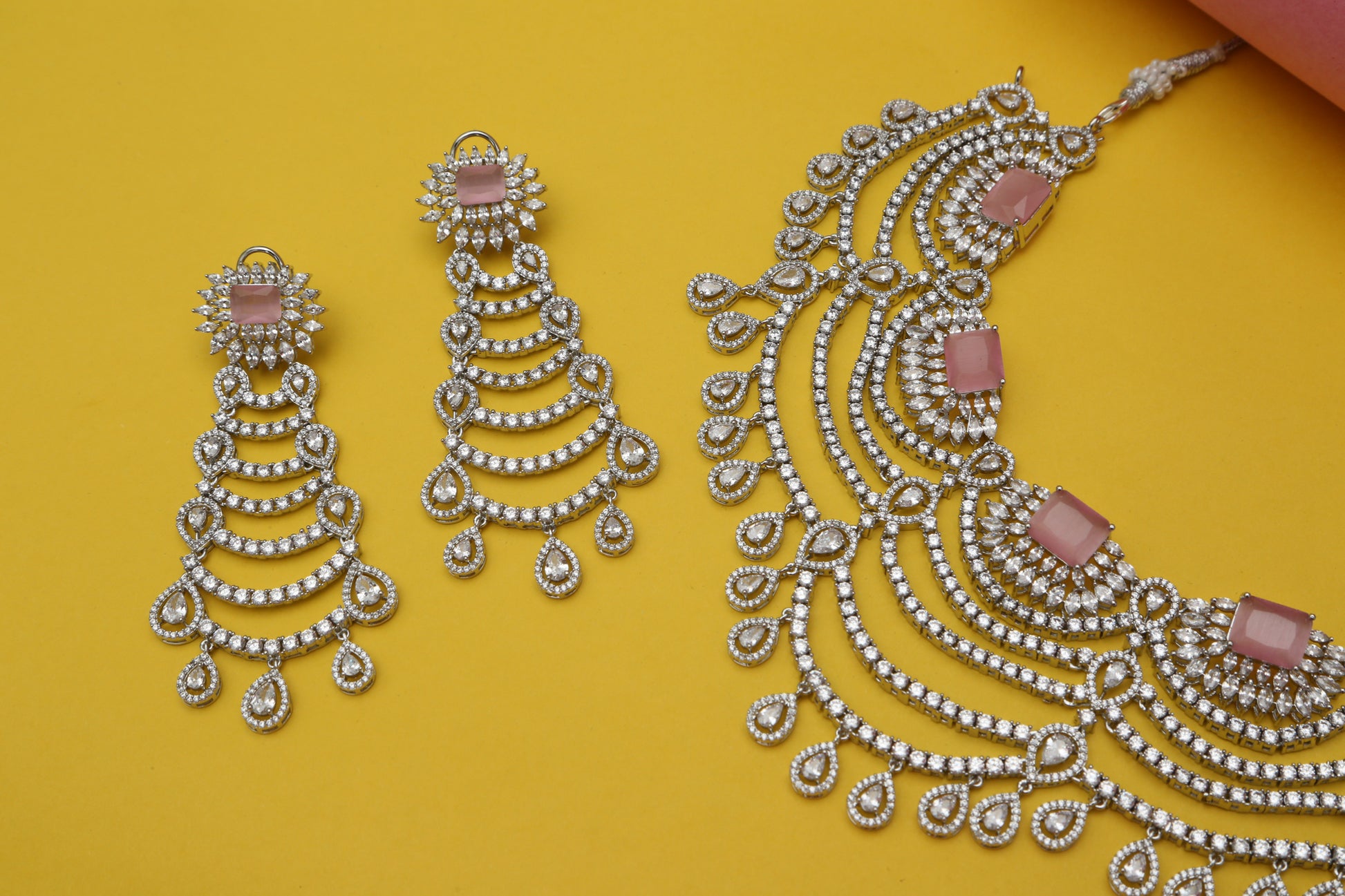 Dia CZ Layered Designer Necklace set - Chaandi Rivaaz