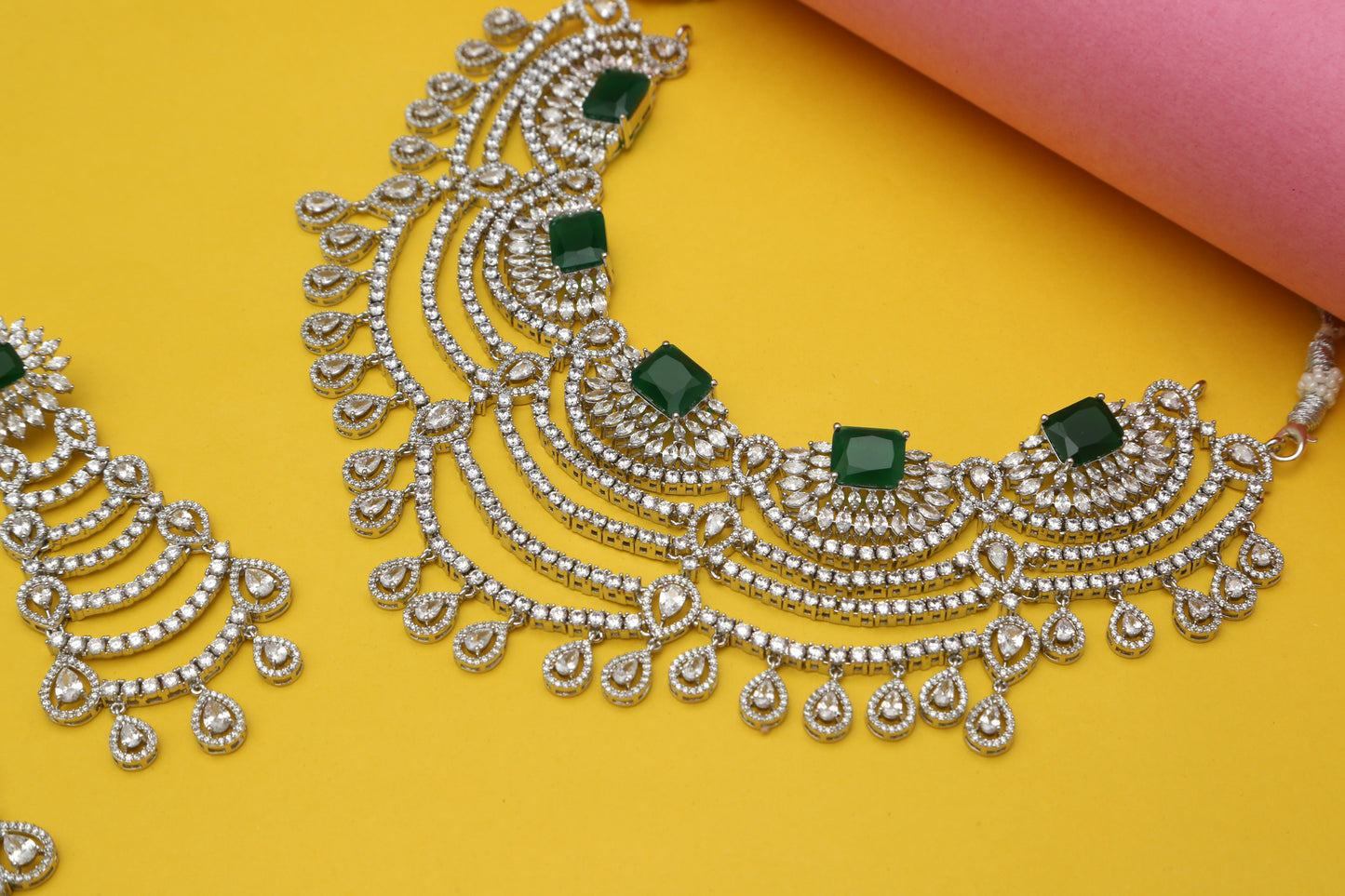 Dia CZ Layered Designer Necklace set - Chaandi Rivaaz