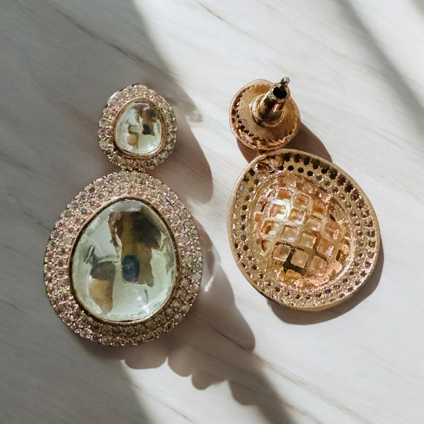 Elegant Designer Kundan Earrings - Chaandi Rivaaz
