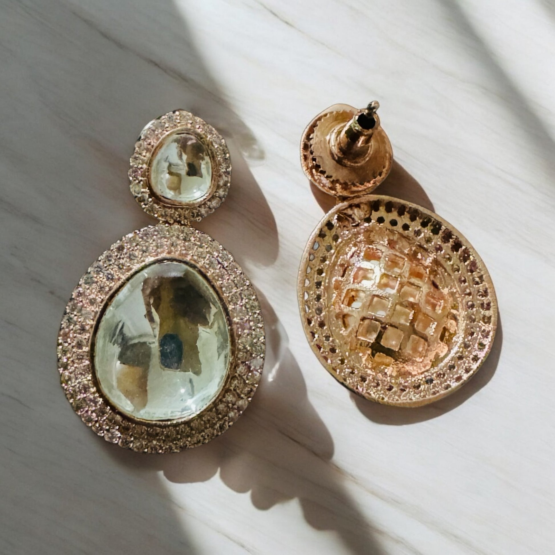 Elegant Designer Kundan Earrings - Chaandi Rivaaz
