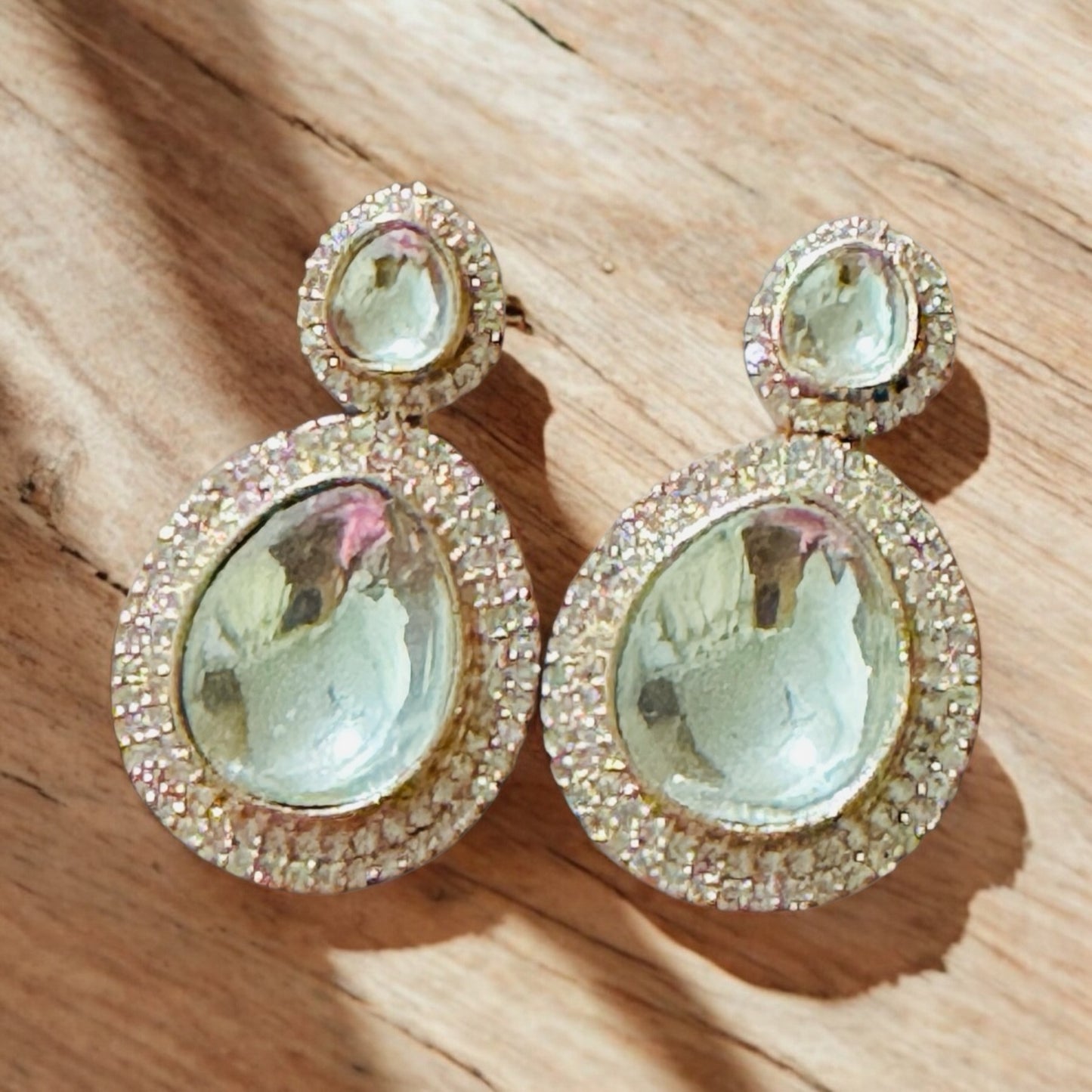 Elegant Designer Kundan Earrings - Chaandi Rivaaz