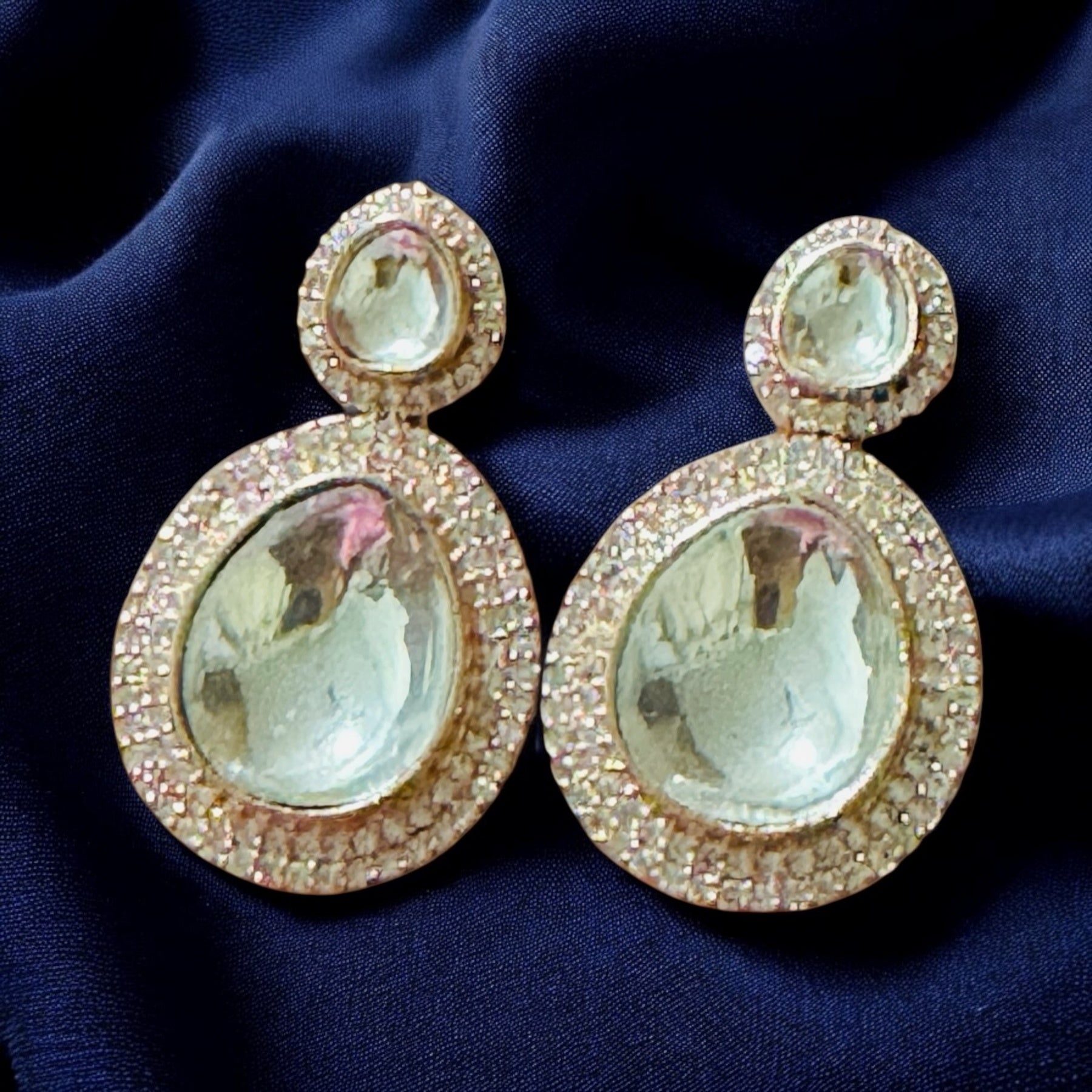 Elegant Designer Kundan Earrings - Chaandi Rivaaz