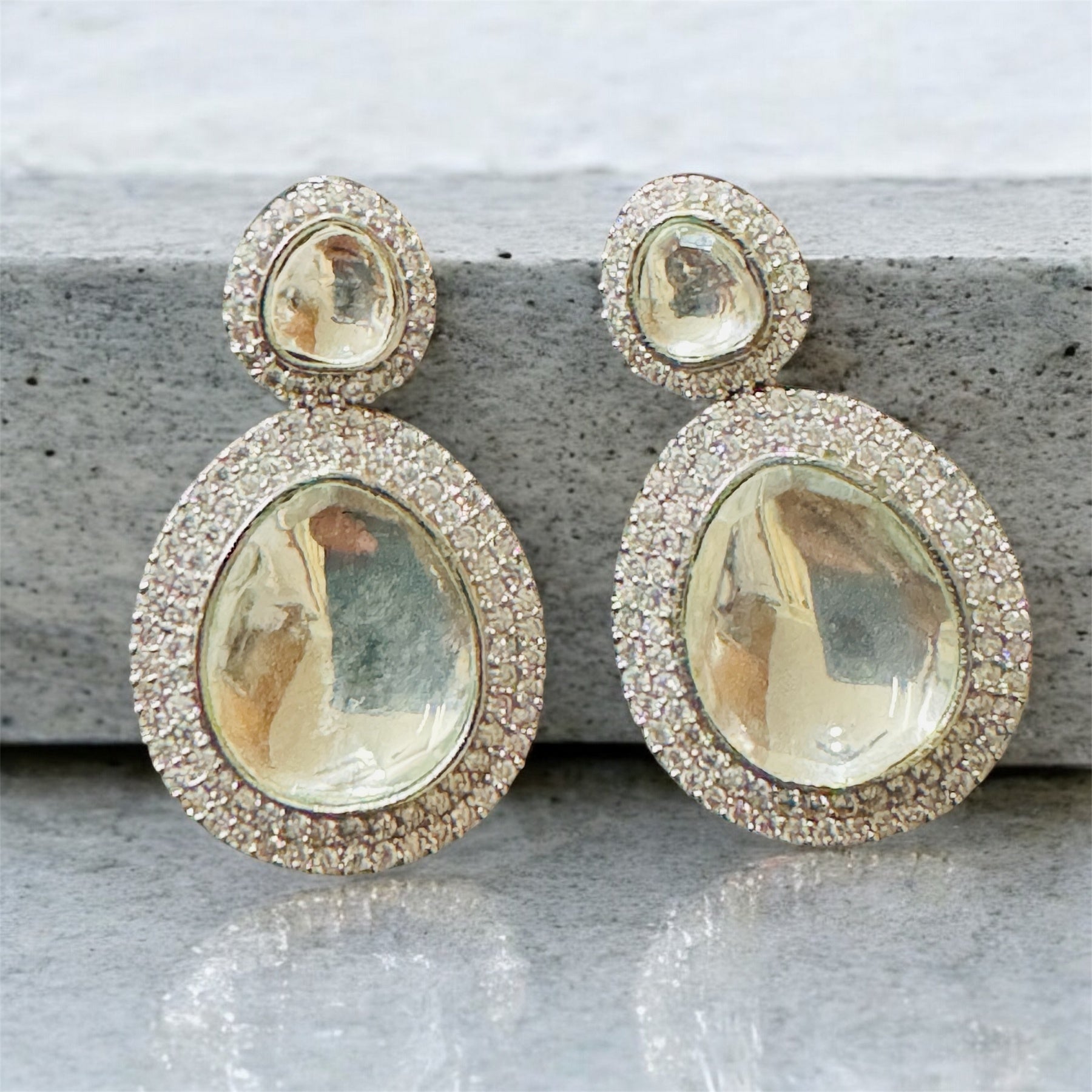 Elegant Designer Kundan Earrings - Chaandi Rivaaz