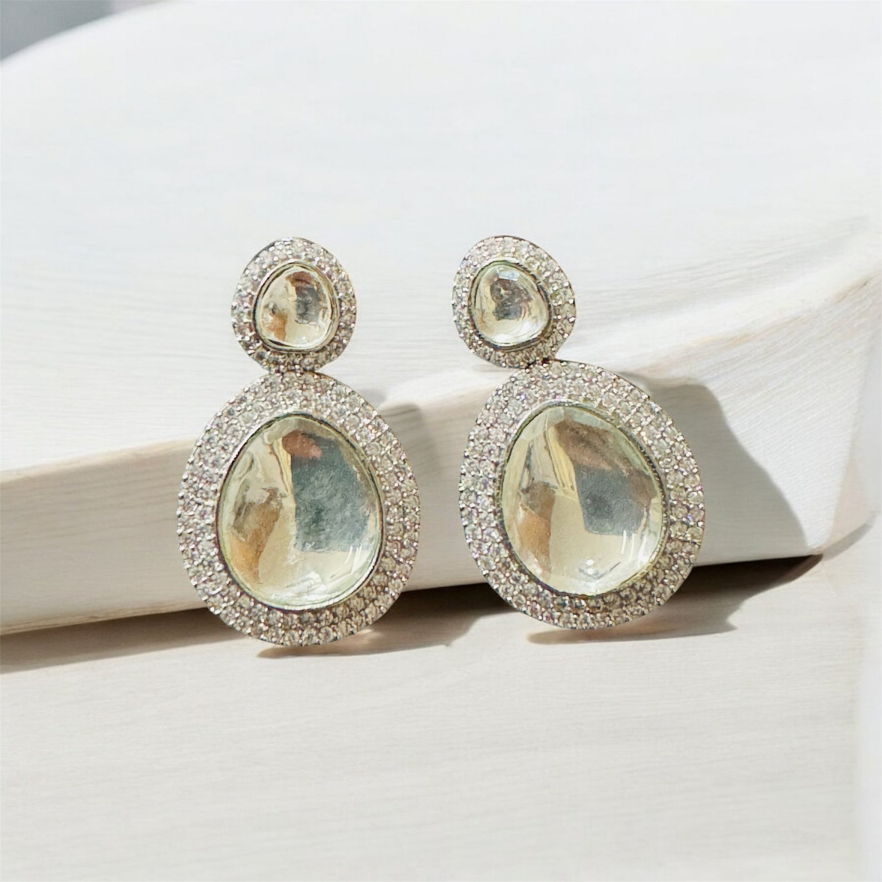 Elegant Designer Kundan Earrings - Chaandi Rivaaz