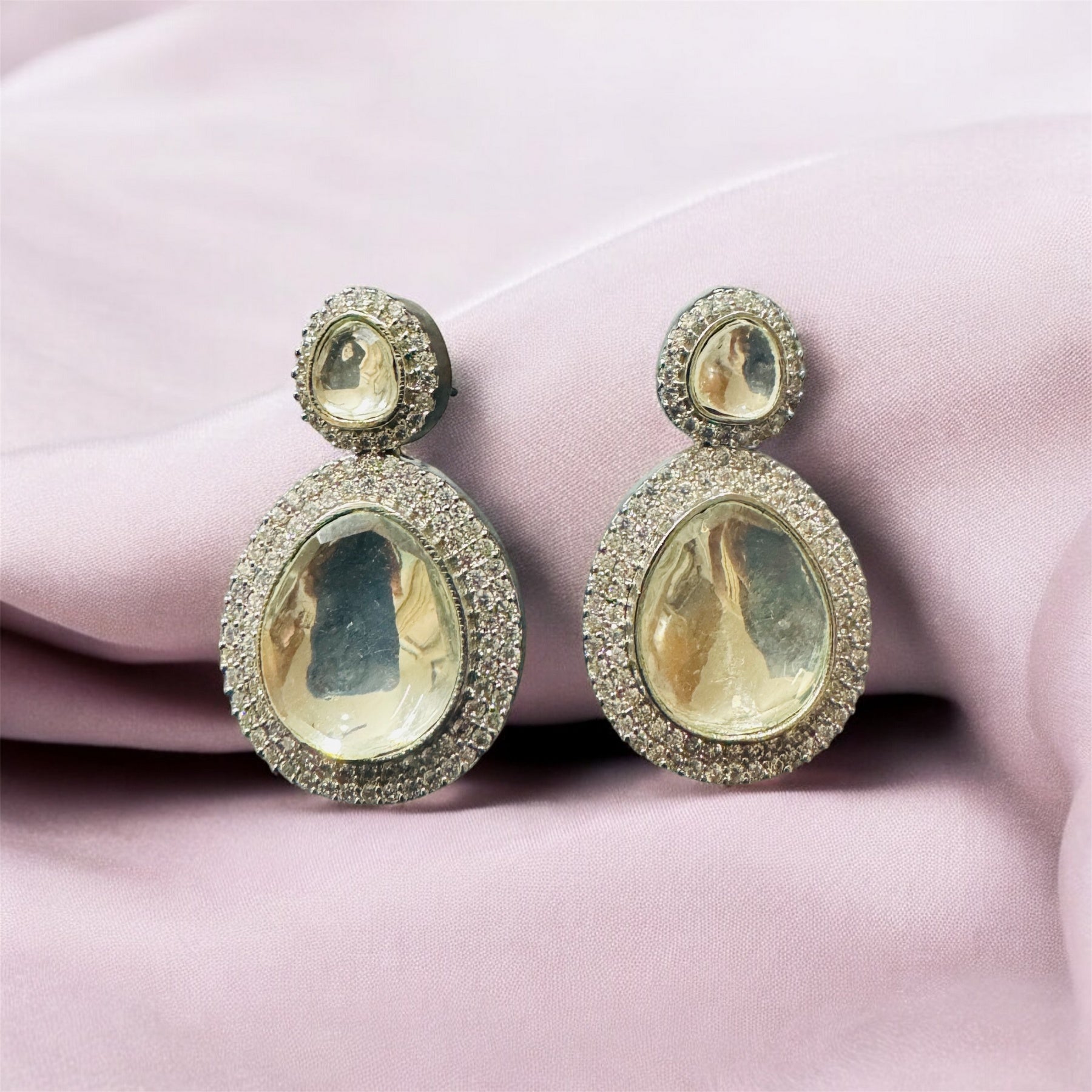 Elegant Designer Kundan Earrings - Chaandi Rivaaz