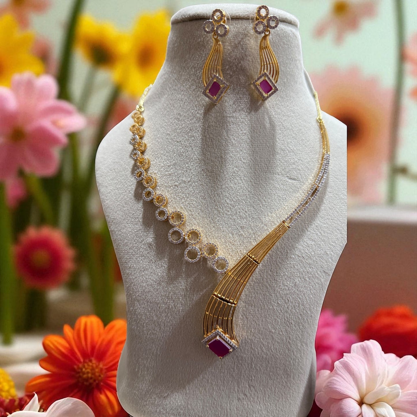 V Designer Necklace set