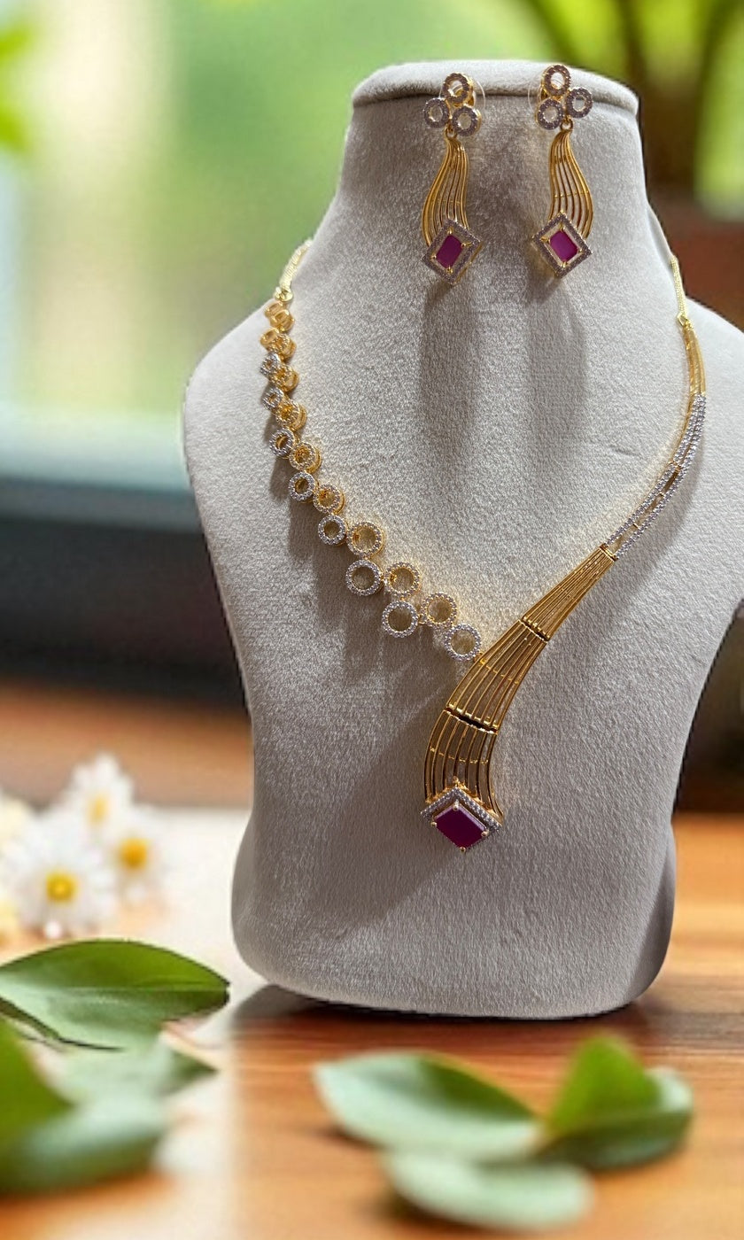 V Designer Necklace set
