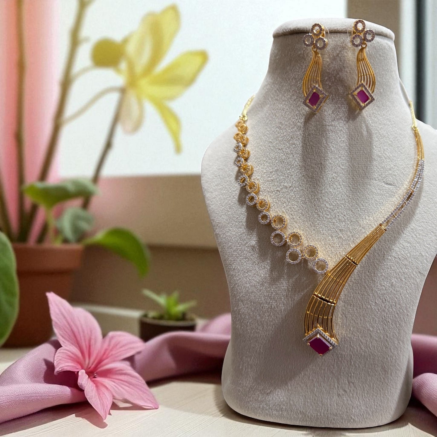 V Designer Necklace set