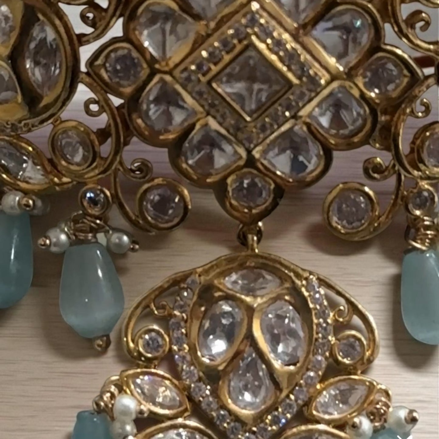 Royal Turquoise Polki Choker set