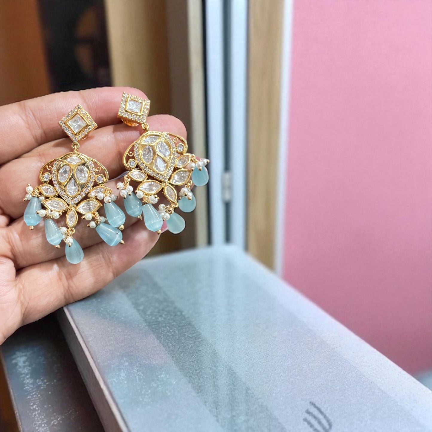 Royal Turquoise Polki Choker set