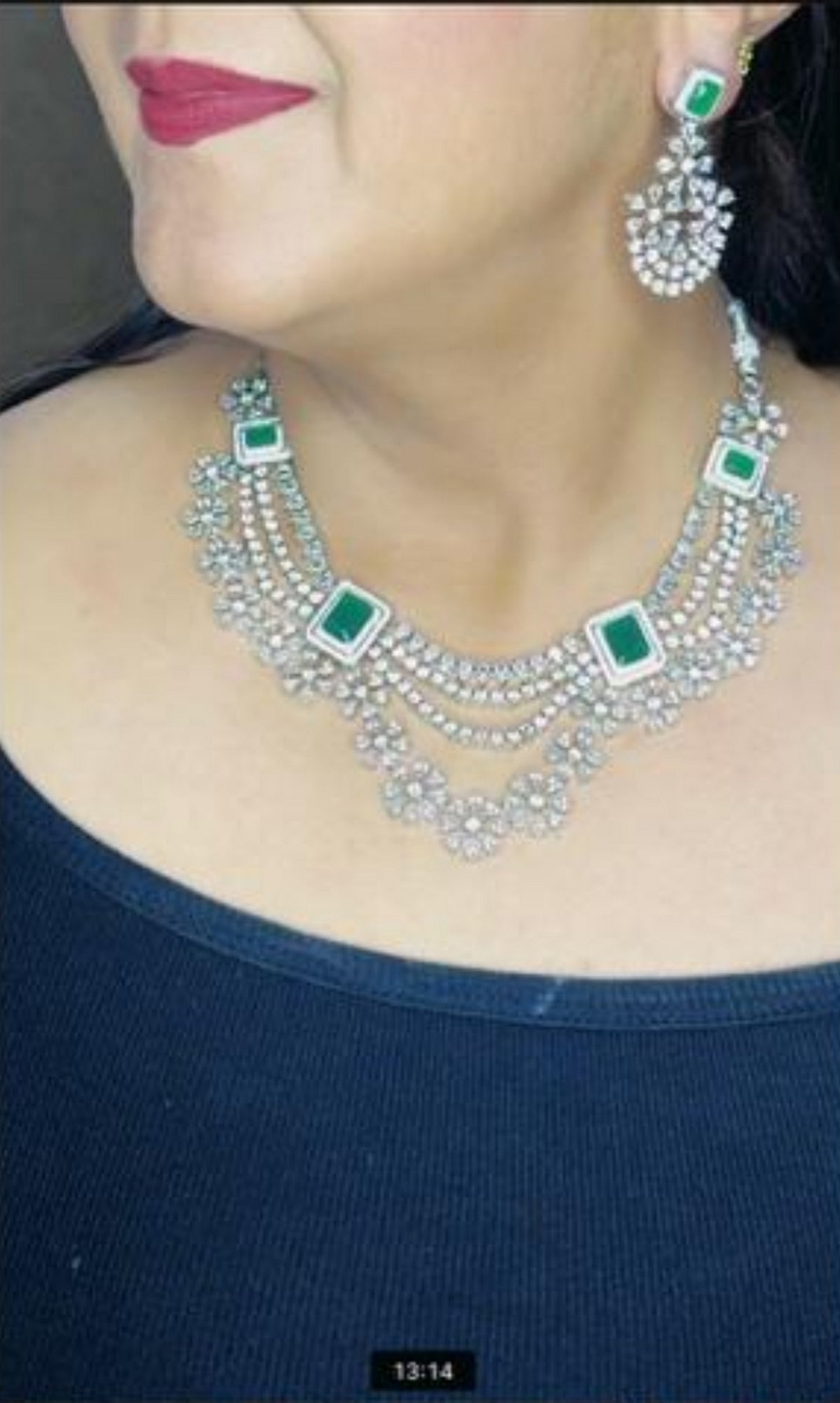 Raina Floral CZ Designer Necklace Set - Chaandi Rivaaz
