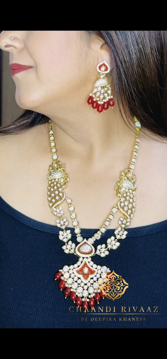 Beautiful Saniya Polki Necklace set - Chaandi Rivaaz