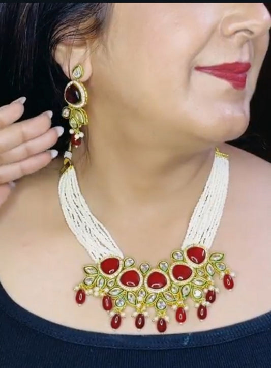 Beautiful Pearl Designer Choker set - Chaandi Rivaaz
