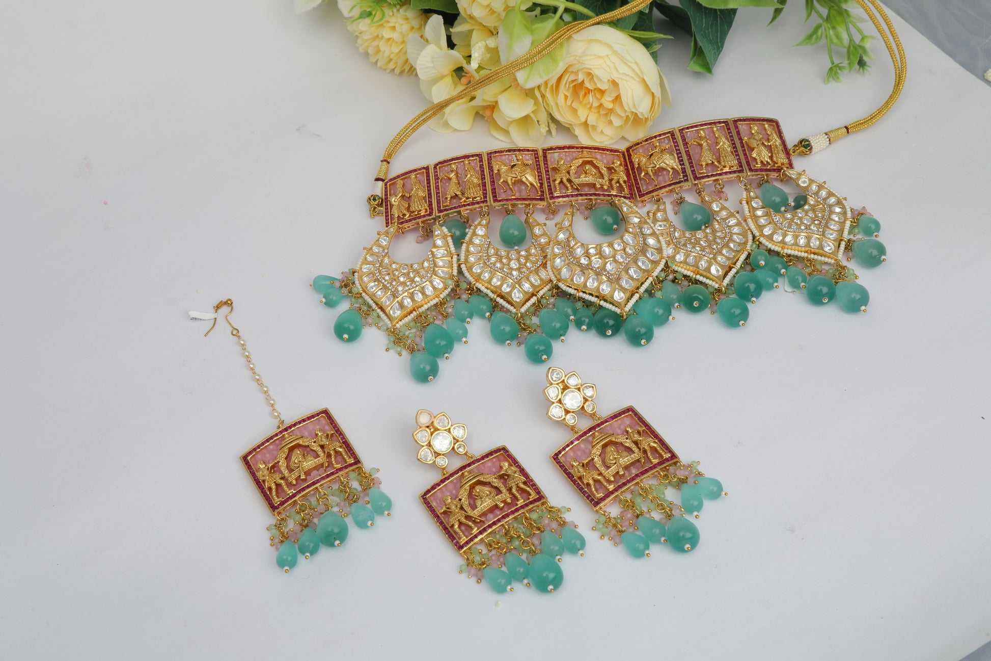 ChaandiRivaaz ‘s Signature Doli Polki Necklace Set - Chaandi Rivaaz