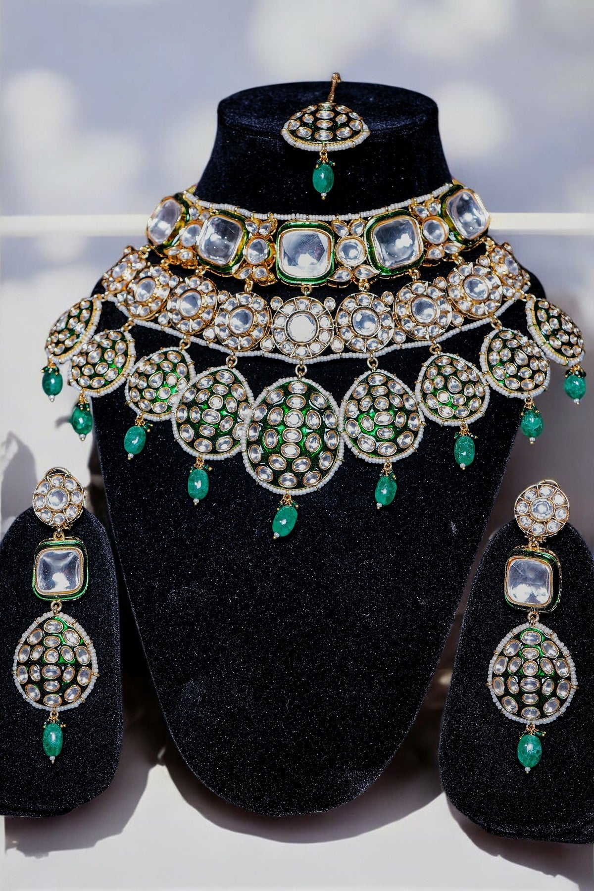 Chaandi Rivaaz’s Signature Polki Designer Necklace Set - Chaandi Rivaaz