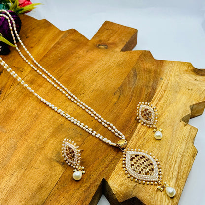 Beautiful Pearl Designer Pendant Set - Chaandi Rivaaz