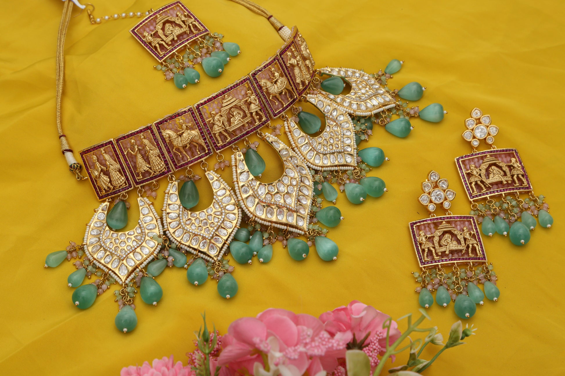 ChaandiRivaaz ‘s Signature Doli Polki Necklace Set - Chaandi Rivaaz