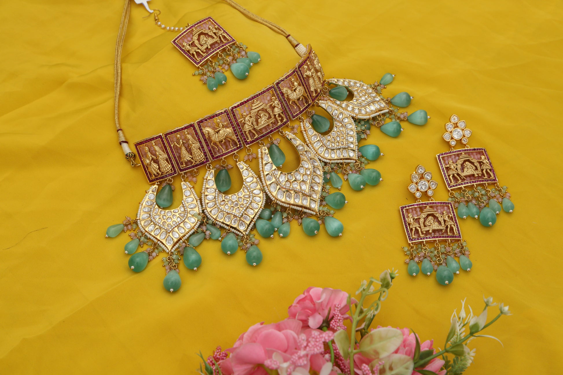 ChaandiRivaaz ‘s Signature Doli Polki Necklace Set - Chaandi Rivaaz