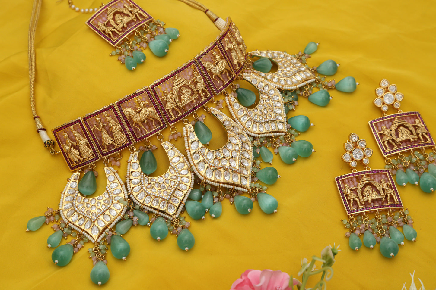 ChaandiRivaaz ‘s Signature Doli Polki Necklace Set - Chaandi Rivaaz