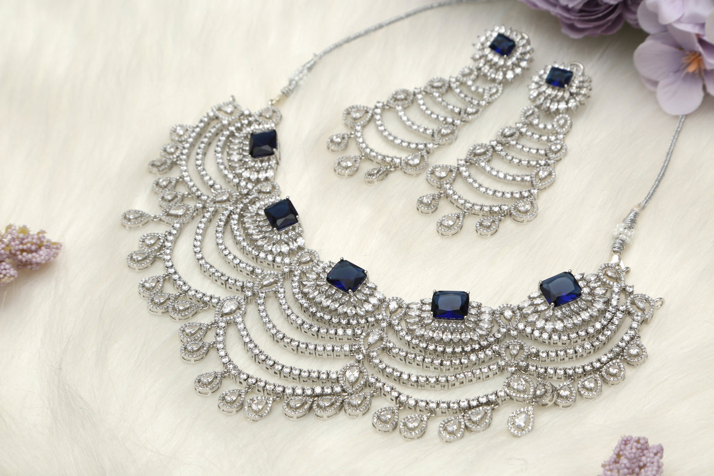 Dia CZ Layered Designer Necklace set