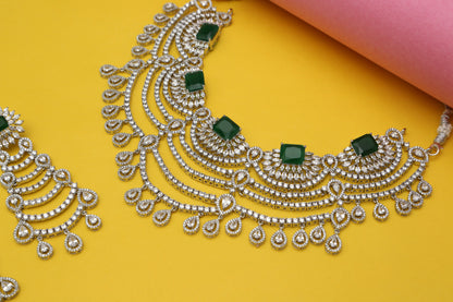 Dia CZ Layered Designer Necklace set