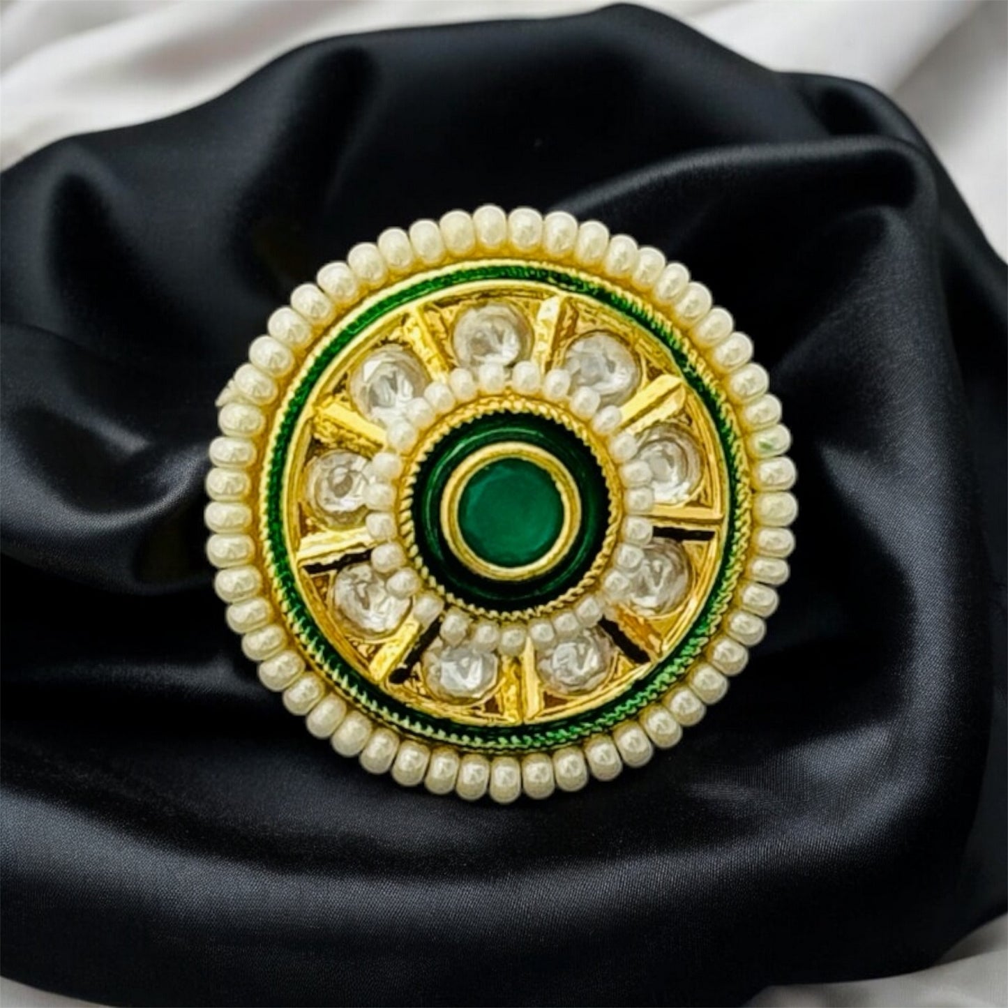 Elle's Pearl Designer Kundan Ring