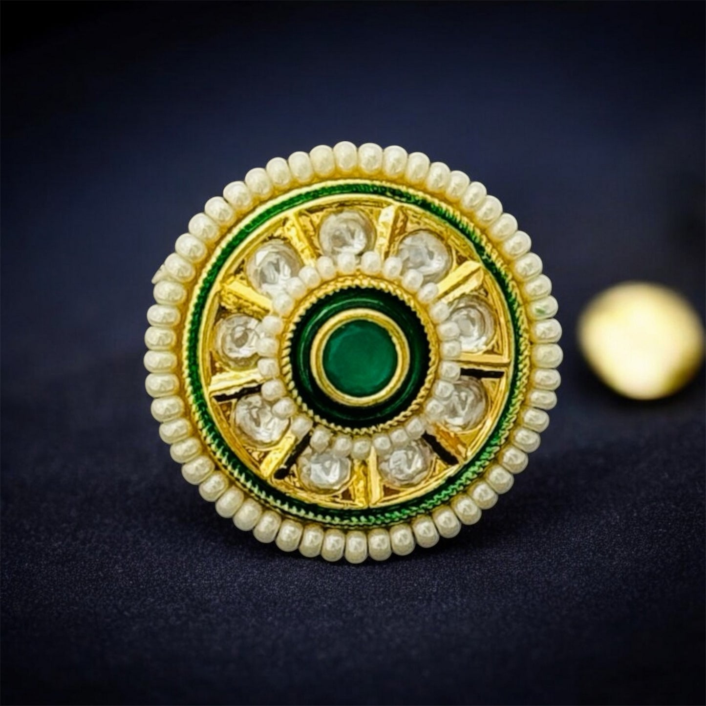 Elle's Pearl Designer Kundan Ring
