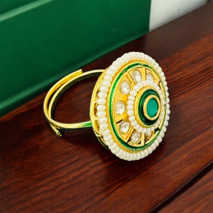 Elle's Pearl Designer Kundan Ring