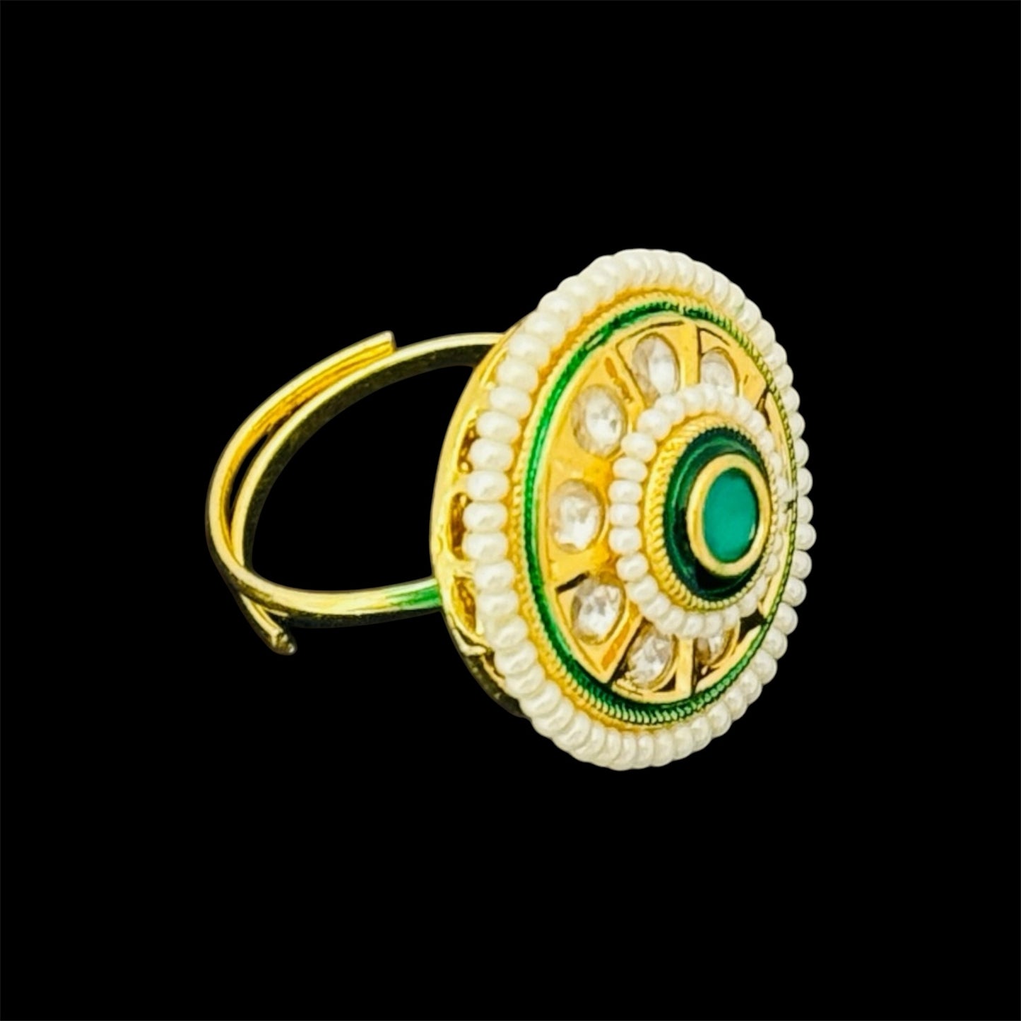 Elle's Pearl Designer Kundan Ring
