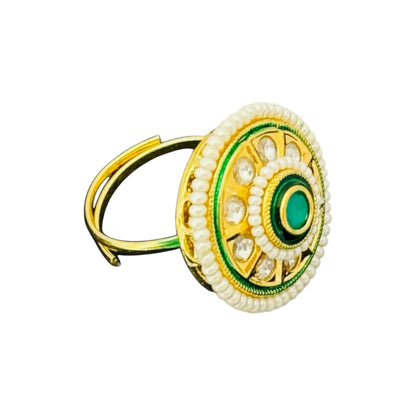 Elle's Pearl Designer Kundan Ring