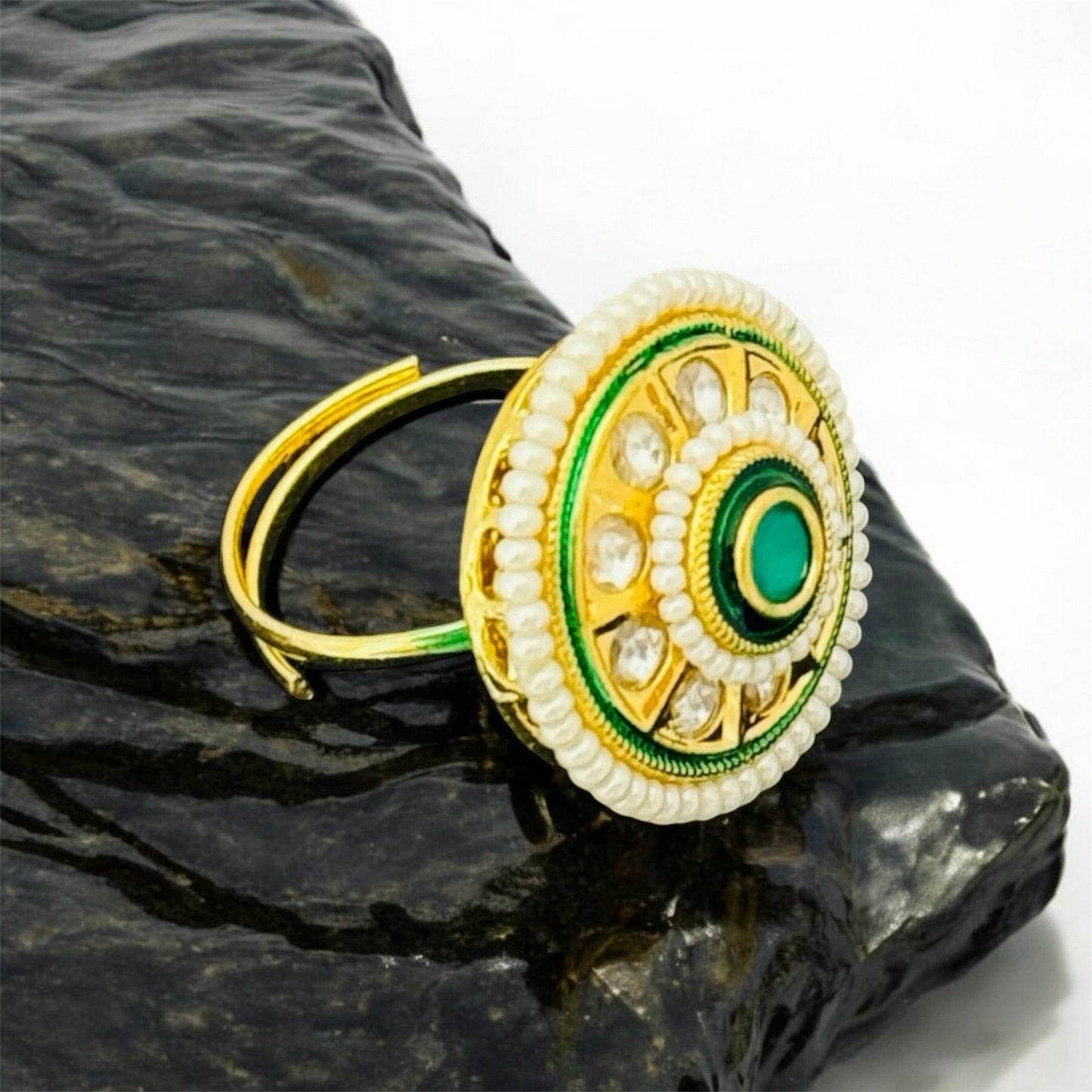 Elle's Pearl Designer Kundan Ring