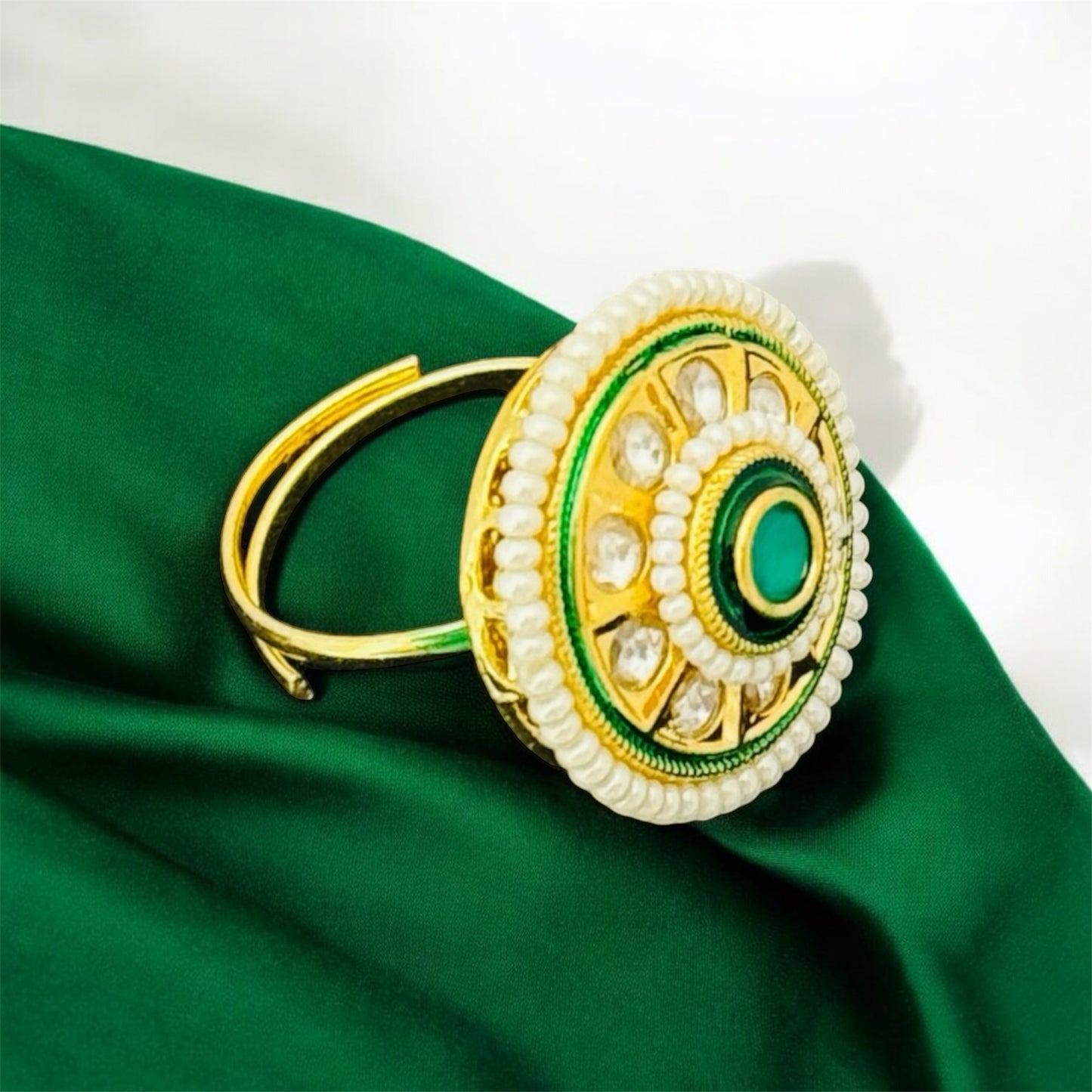 Elle's Pearl Designer Kundan Ring